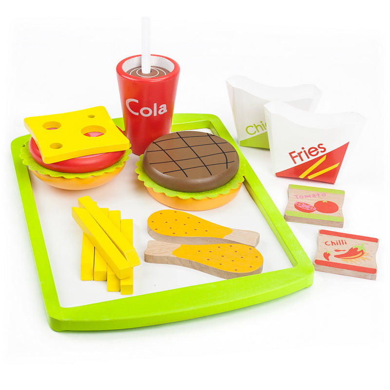 Wood Eats! Fast Food Deluxe Dinner | Food Toys Pretend Play