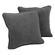 Blazing Needles 18-inch Double-corded Solid Microsuede Square Throw Pillows with Inserts (Set of 2)