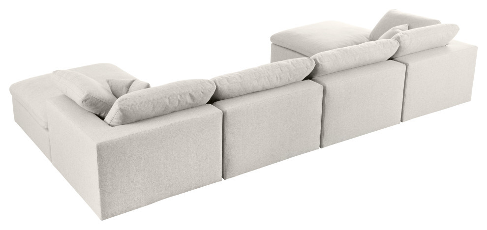 Serene Linen Textured Fabric Deluxe Comfort U Shaped Modular Sesctional   Transitional   Sectional Sofas   by Meridian Furniture  Houzz