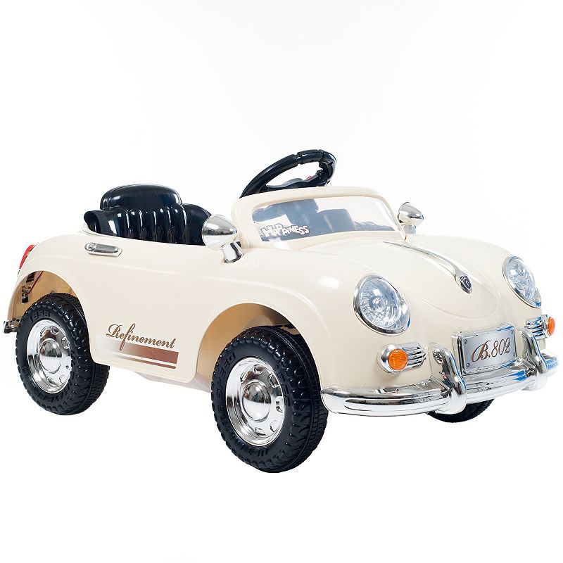 Lil Rider White 58 Speedy Sportster Classic Car Ride-On with Remote