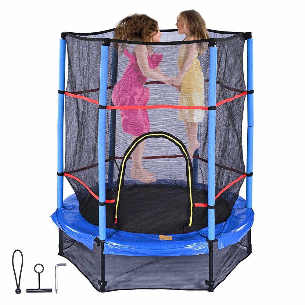 Yescom 4.5 ft Mini Trampoline with Net & Pad Indoor Kids Exercise