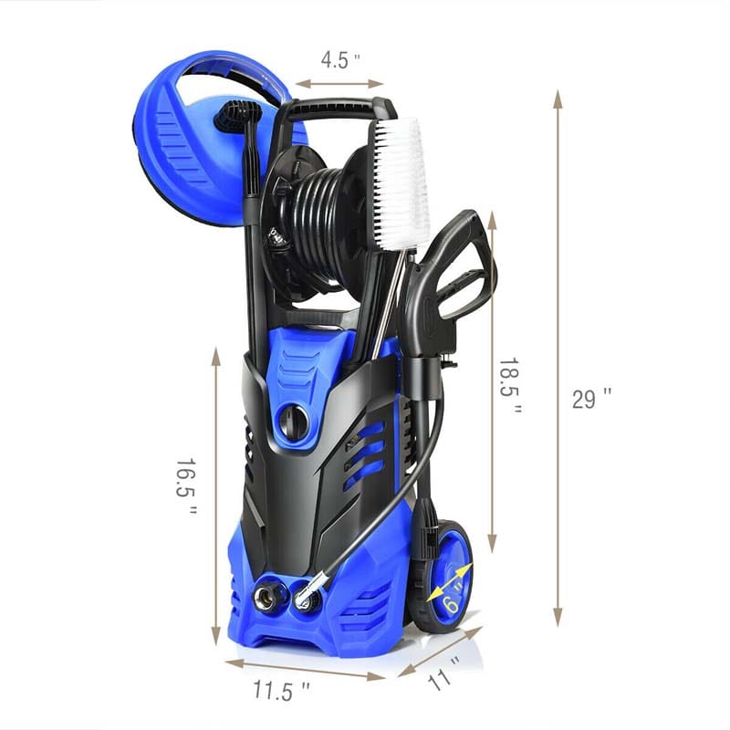 3000PSI Electric Pressure Washer, 2000W 2.0 GPM Portable Electric Power Washer with 5 Nozzles