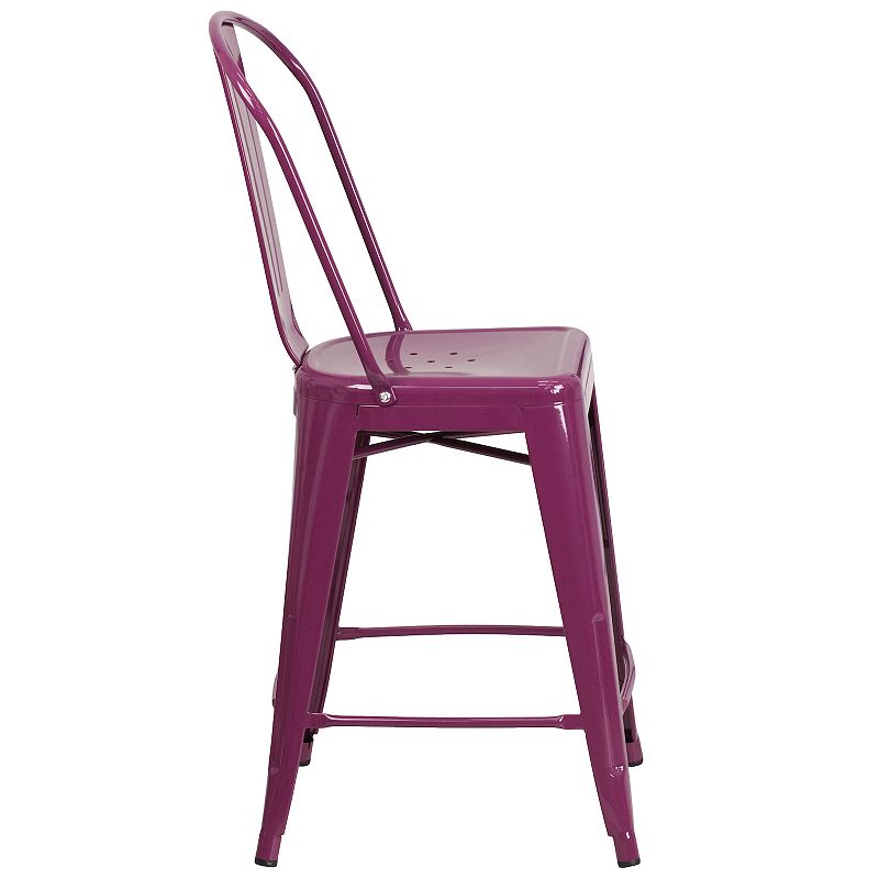 Flash Furniture Purple Indoor / Outdoor Counter Stool