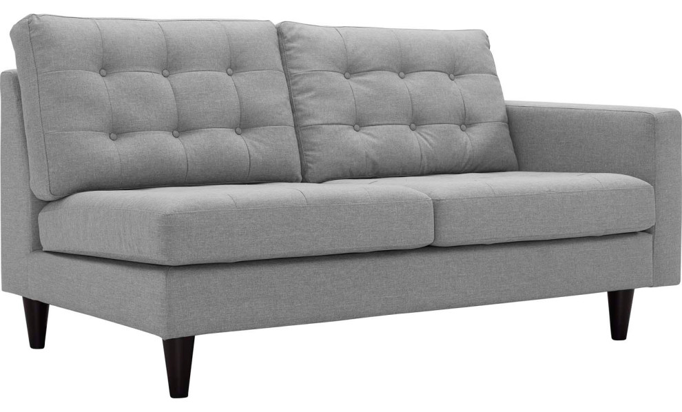 Empress Right Facing Upholstered Fabric Loveseat   Midcentury   Loveseats   by Simple Relax  Houzz