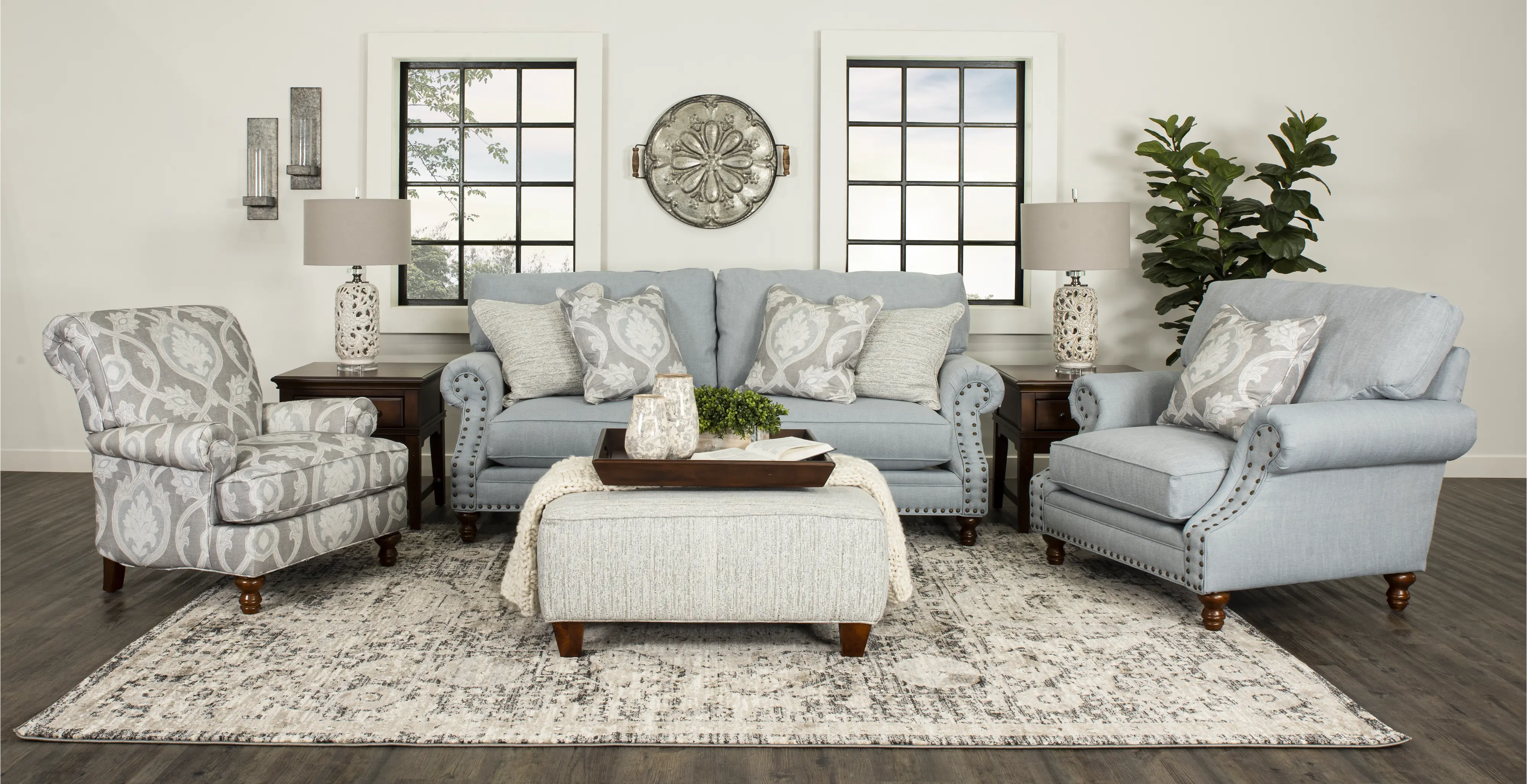 Ashford Light Blue Sofa