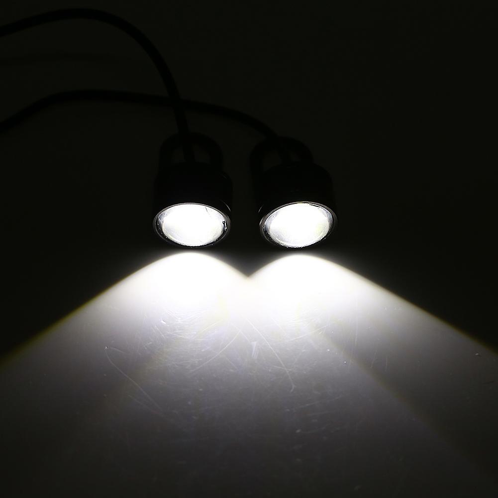 2pcs Universal Led Motorcycle Handlebar Rear Mirror Light Drl Driving Fog Lamp White