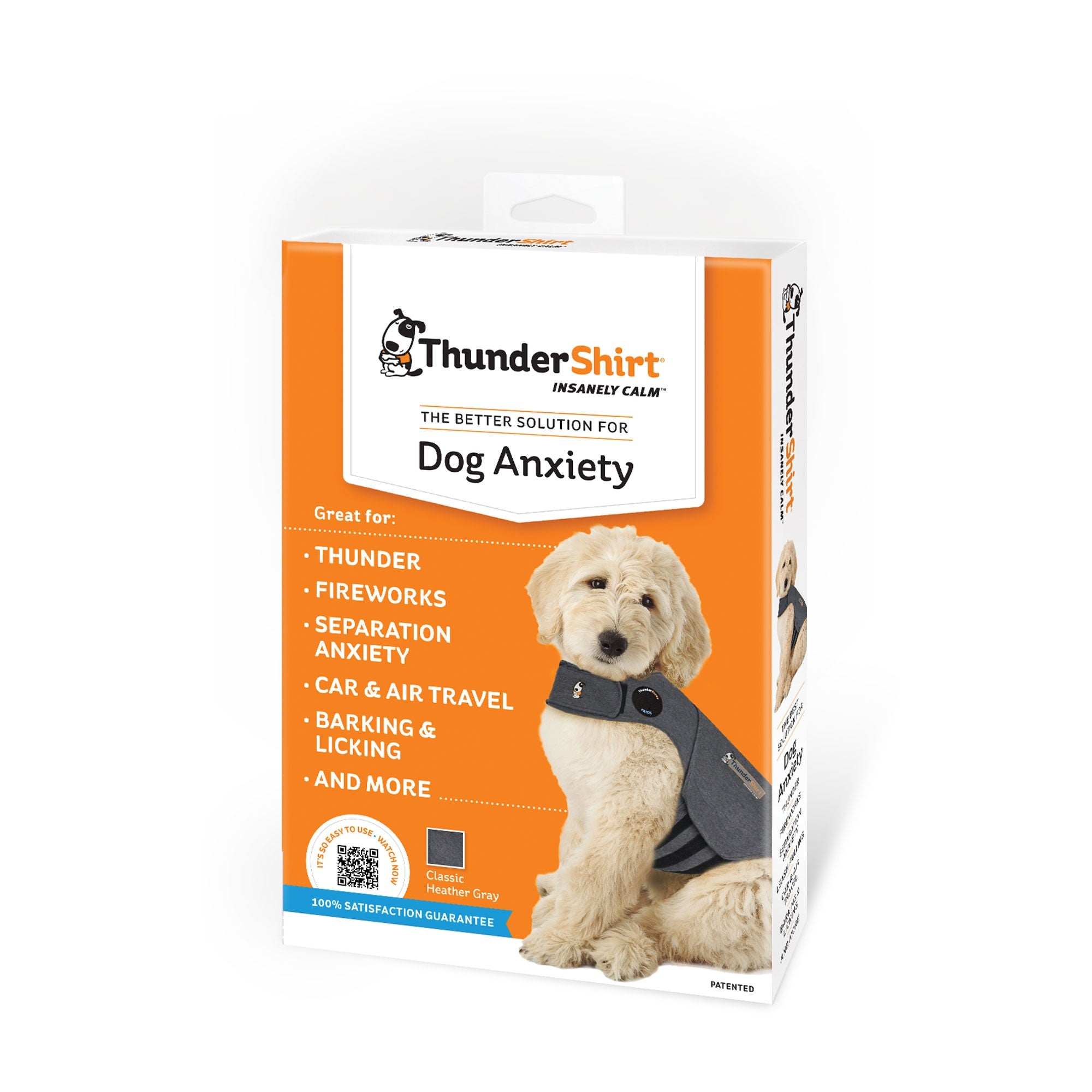 ThunderShirt Anxiety Jacket for Dogs， Heather Grey， Extra Small