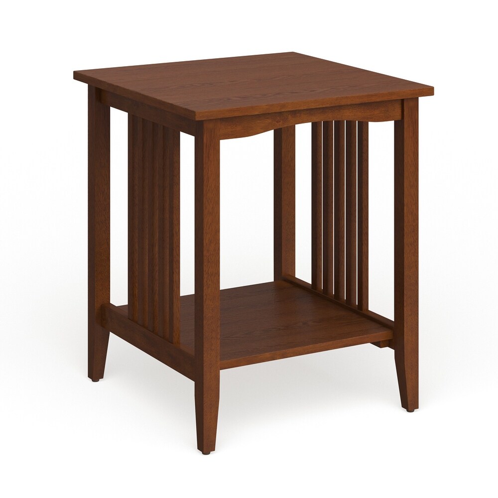 Porch   Den Clifton Mission Medium Oak Wood Finish Side Table