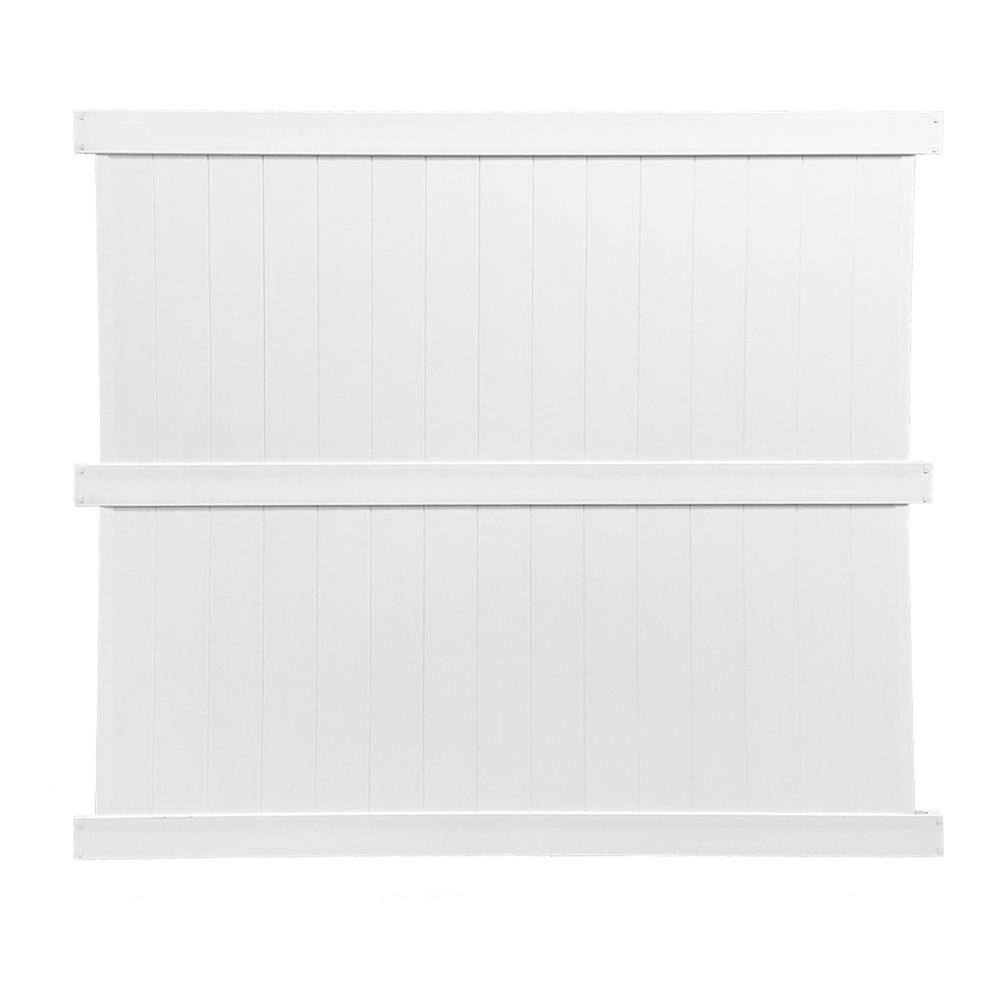 Weatherables Augusta 7 ft. H x 8 ft. W White Vinyl Privacy Fence Panel Kit PWPR-3R-7X8