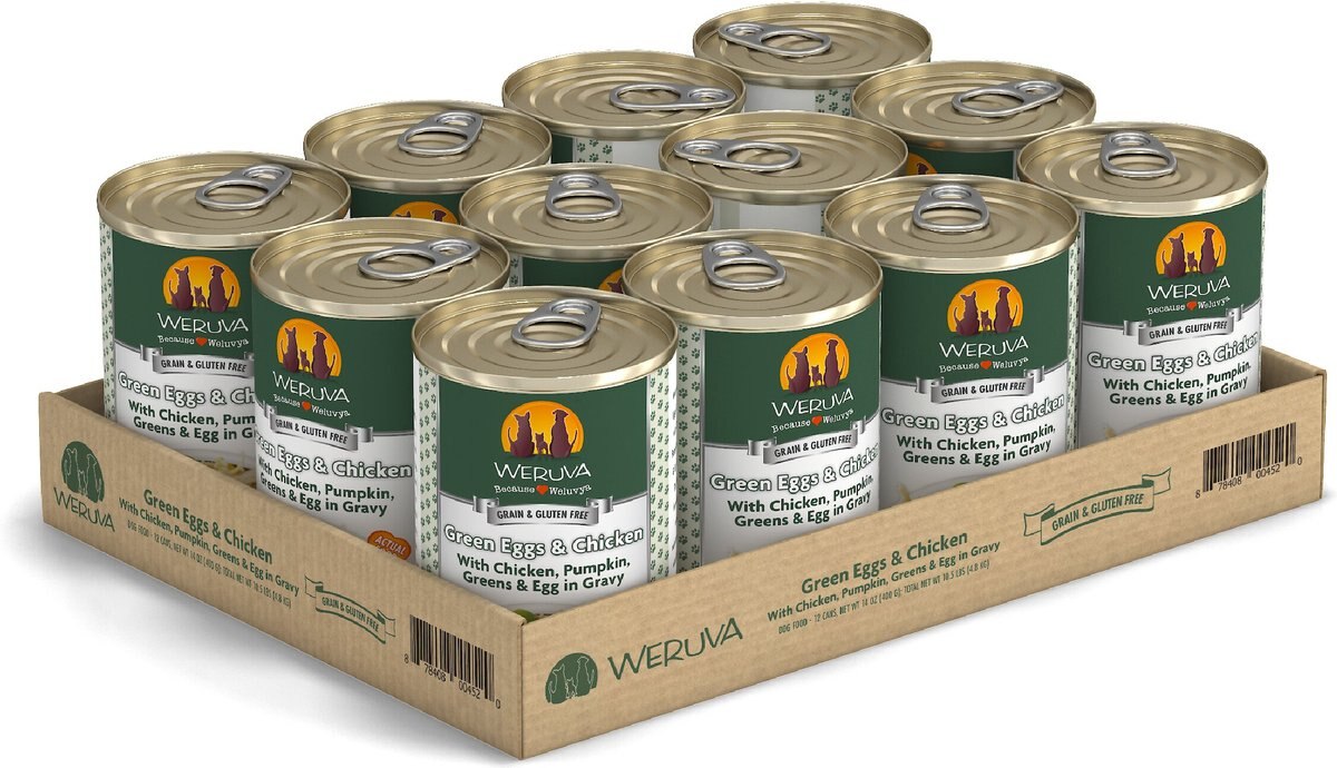 Weruva Green Eggs and Chicken with Chicken， Egg， and Greens in Gravy Grain-Free Canned Dog Food