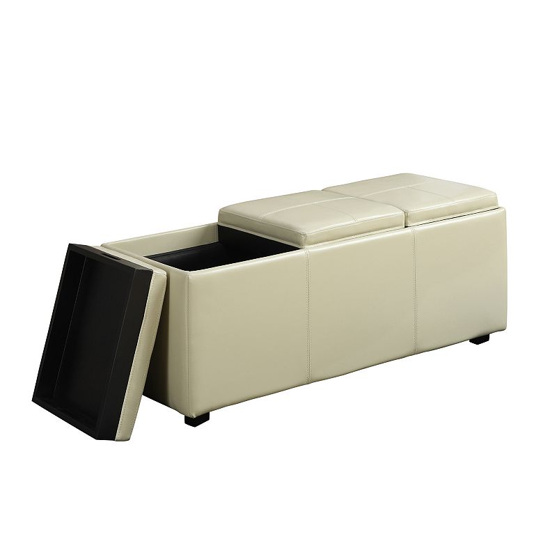 Simpli Home Avalon Rectangular Storage Ottoman