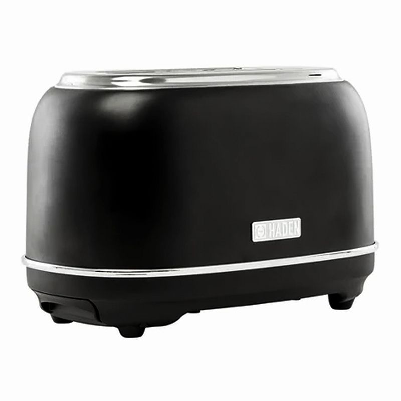 Haden Heritage 2 Slice Wide Slot Toaster with Removable Crumb Tray， Black/Chrome