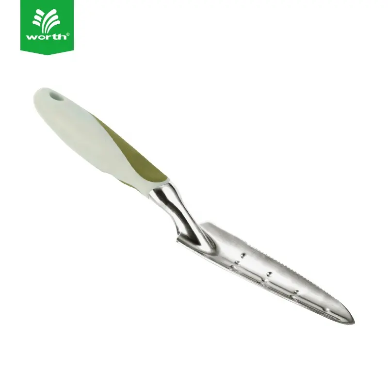 Worth 2 Color Combined Ergonomic Soft PP TPR Handle Quality Aluminum Tools Garden Hand Transplanting Trowel