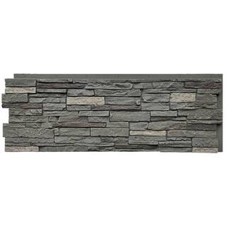 NextStone Slatestone Large 15.5 in. x 43 in. Polyurethane Faux Stone Panel in Pewter SLSPL-PW-4