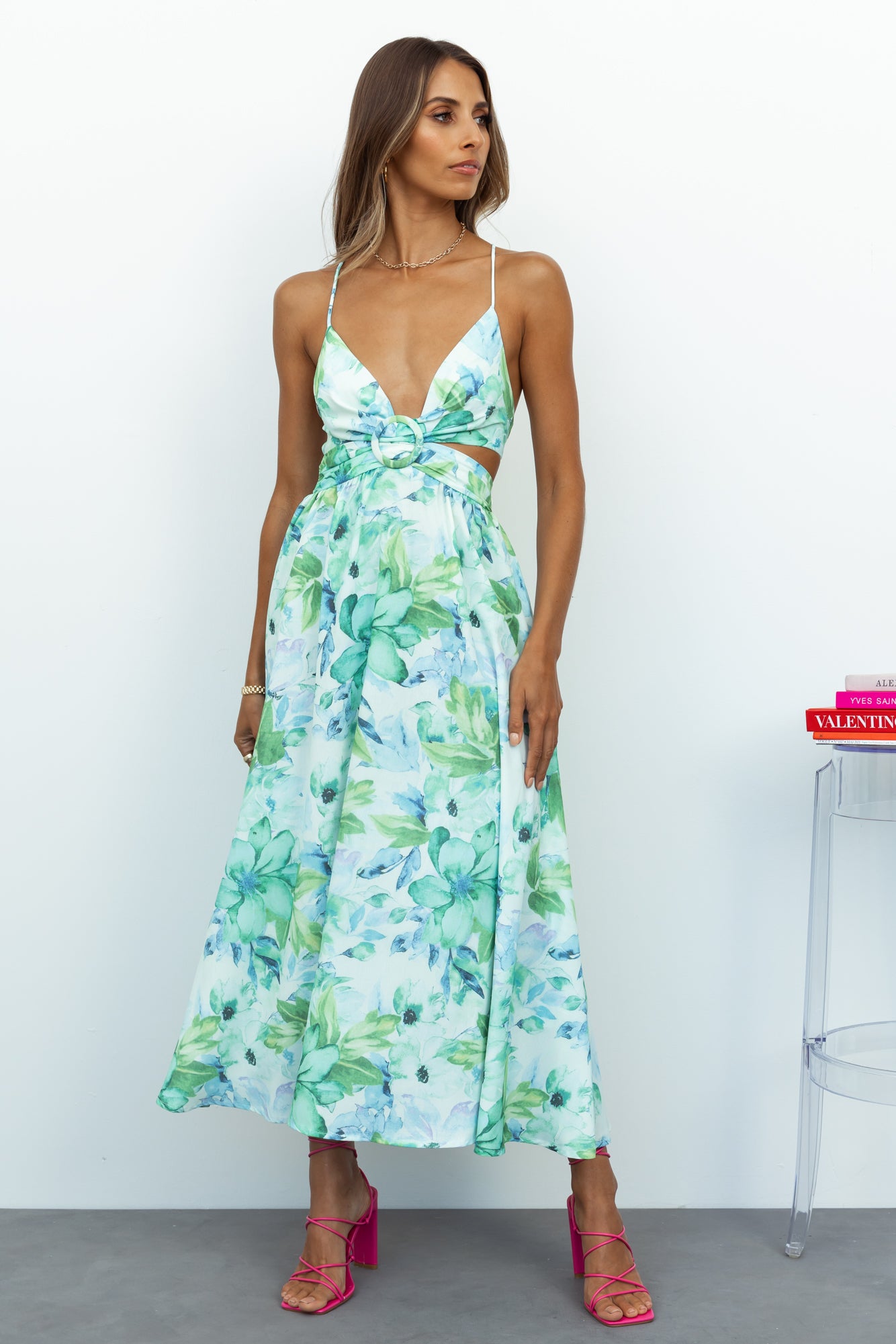 Waiting In The Sun Midi Dress Aqua