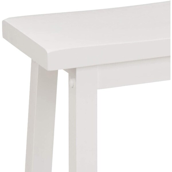 PJ Wood Classic Saddle-Seat 24In Tall Kitchen Counter Stools， White， Set of 2 - 24.2