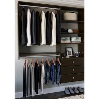 Closet Evolution 120 in. W - 144 in. W Espresso Wood Deluxe Closet System TR62