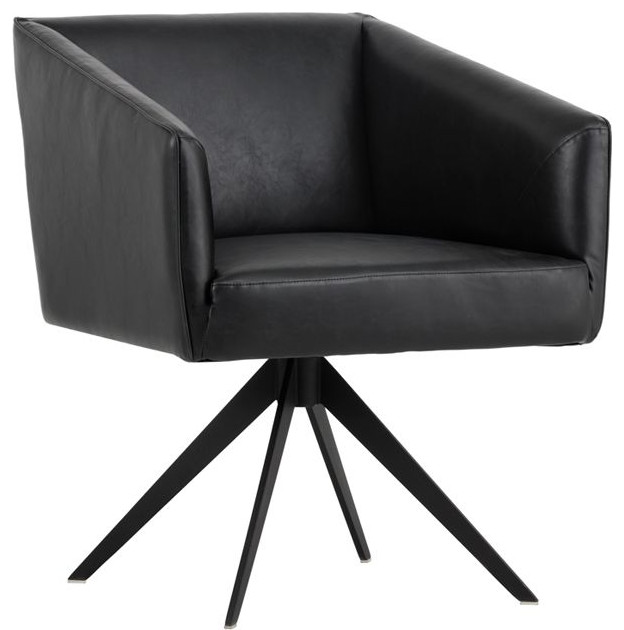 Sunpan 5West Phoenix Swivel Dining Chair   Coal Black   Midcentury   Dining Chairs   by Unlimited Furniture Group  Houzz