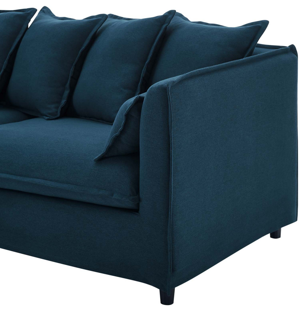 Sofa  Fabric  Navy Blue  Modern  Living Lounge Room Hotel Lobby Hospitality   Contemporary   Sofas   by House Bound  Houzz