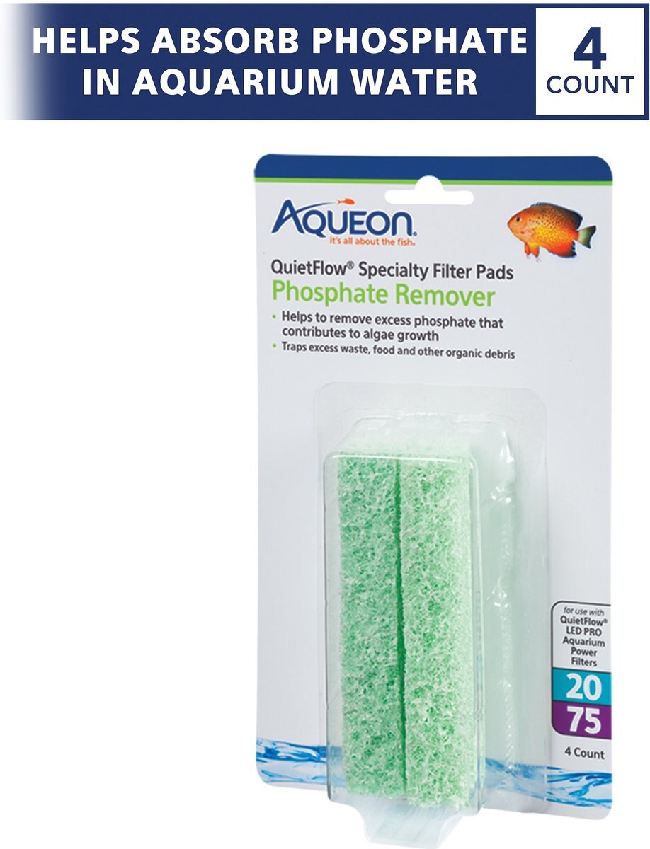 Aqueon QuietFlow 20/75 Phosphate Remover Specialty Aquarium Filter Pad