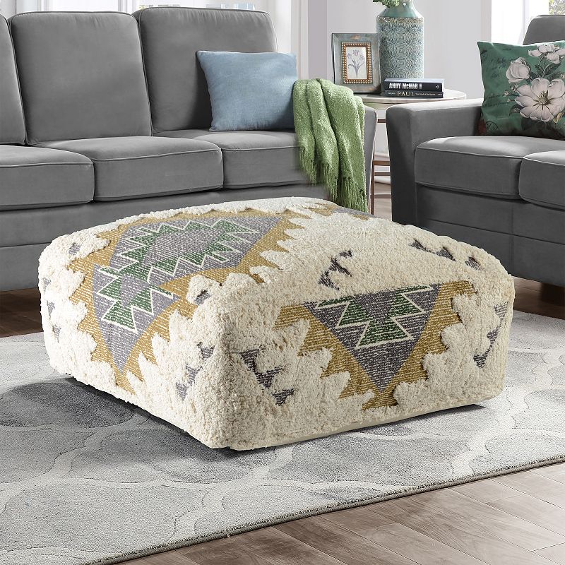 Steve Silver Co. Lyssa Jacquard Fabric Pouf