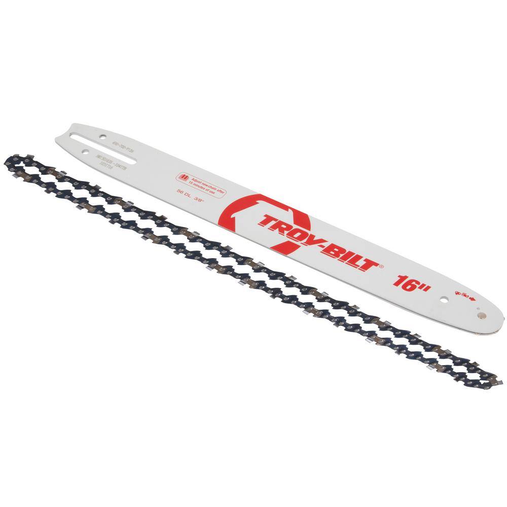 Troy-Bilt Original Equipment 16 in. Chainsaws Bar and Chain Combo for Gas with 56 Drive Links Replaces OE# 713-05276795-00542 490-700-Y126