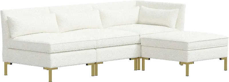 Jackson Milano Snow White 4 Piece Sectional - Skyline Furniture