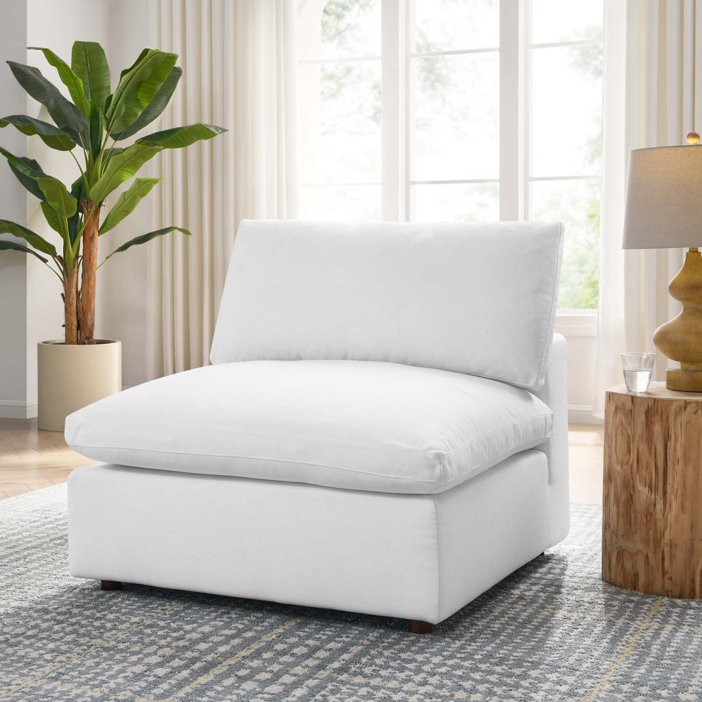 Commix Down Filled Overstuffed Armless Chair   Traditional   Armchairs And Accent Chairs   by Modway  Houzz