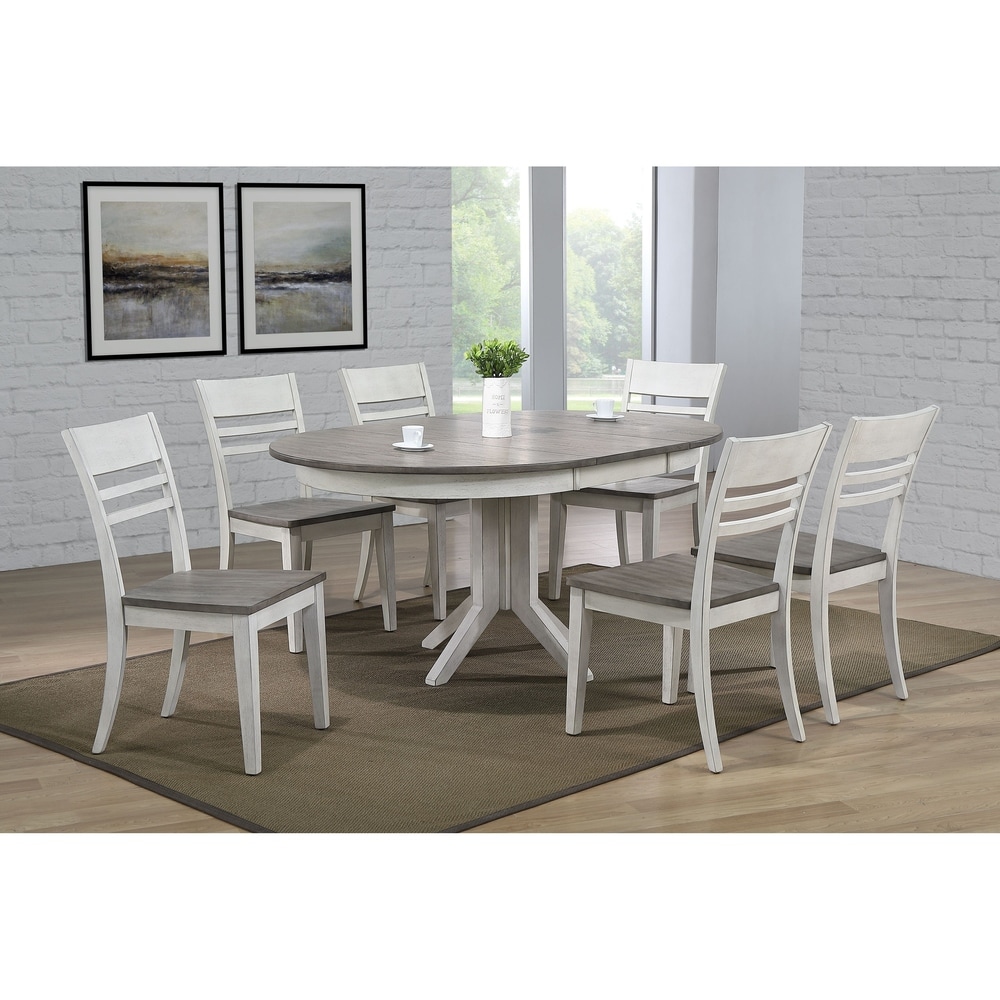 The Gray Barn Avalon 7 piece Contemporary Dining Set in Stormy White and Ash