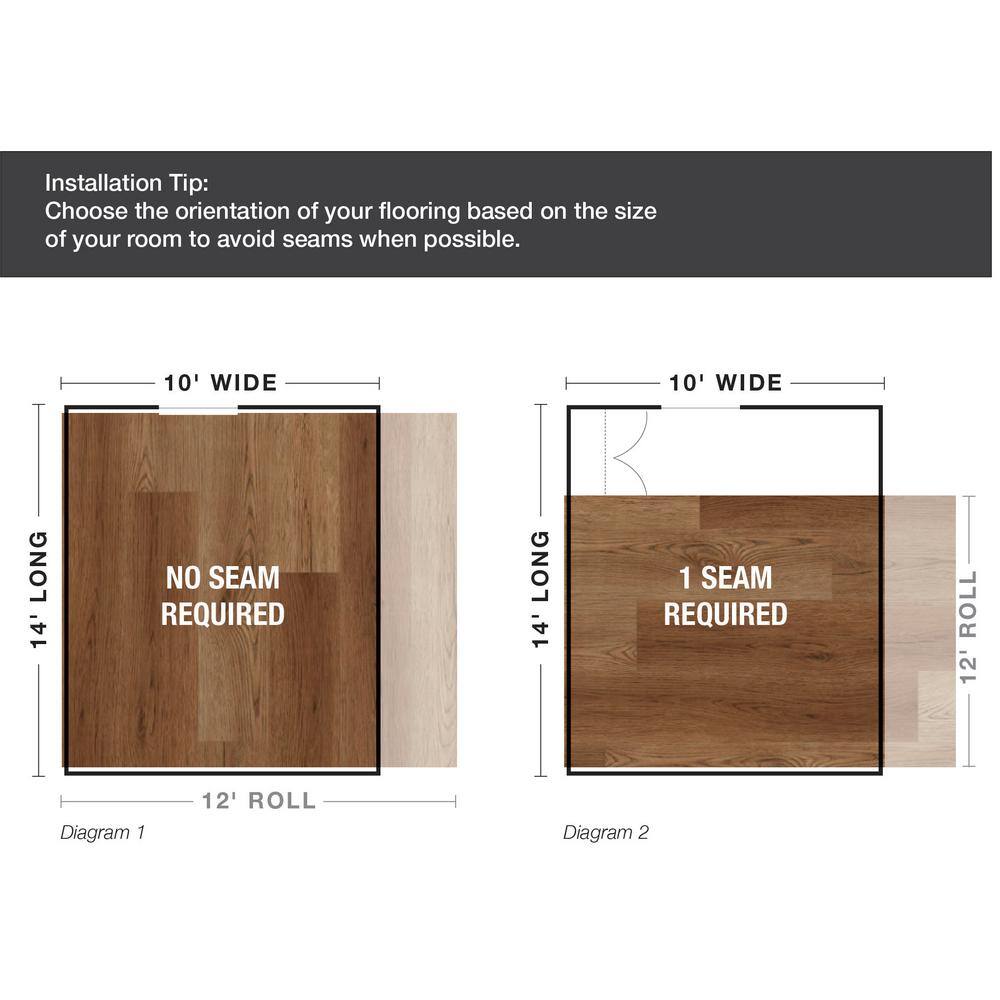 TrafficMaster Autumn Brown Oak Residential Vinyl Sheet Flooring 12 ft. Wide x Cut to Length U9160405K743G14