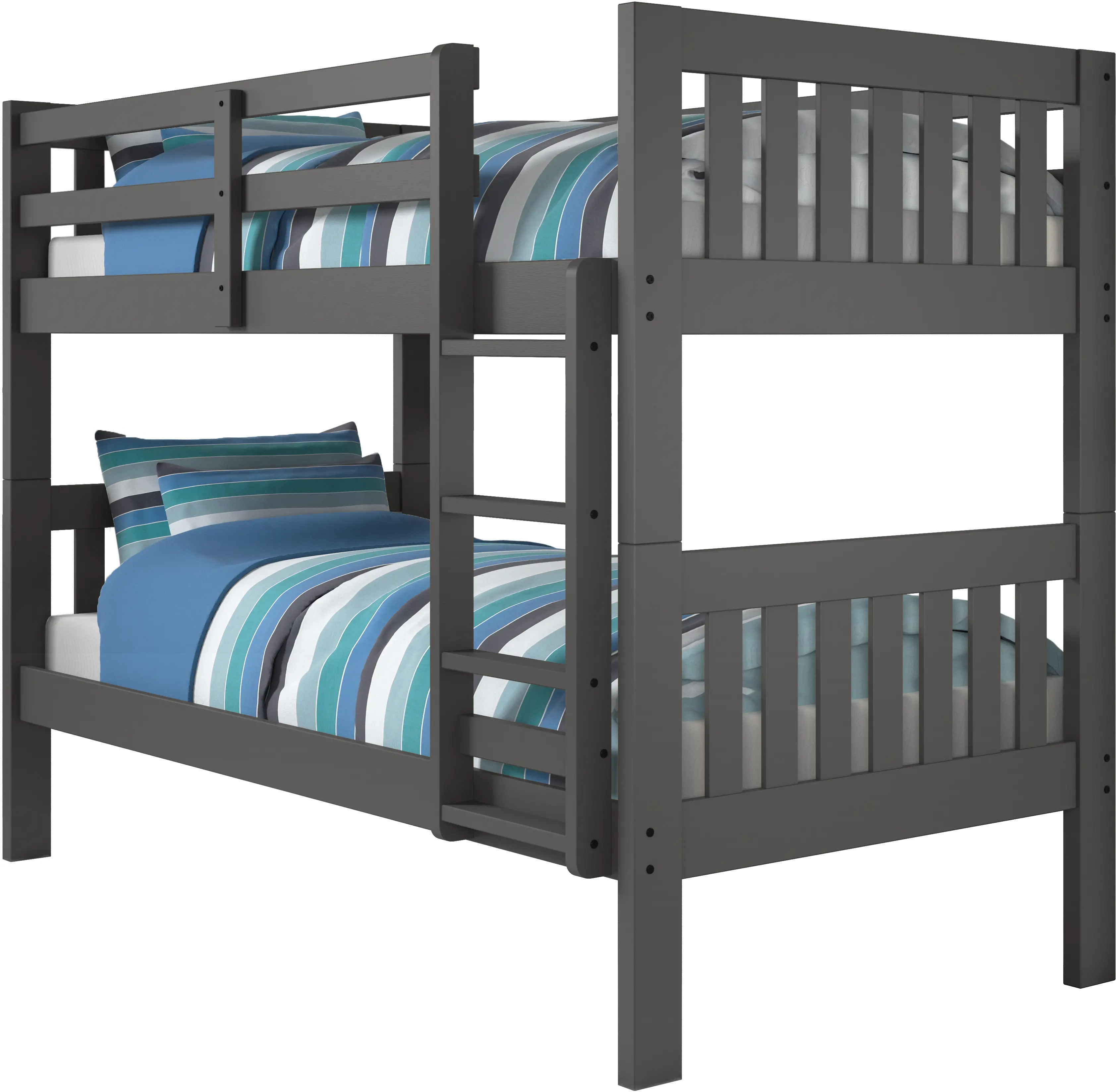 Classic Gray Twin over Twin Bunk Bed - Mission