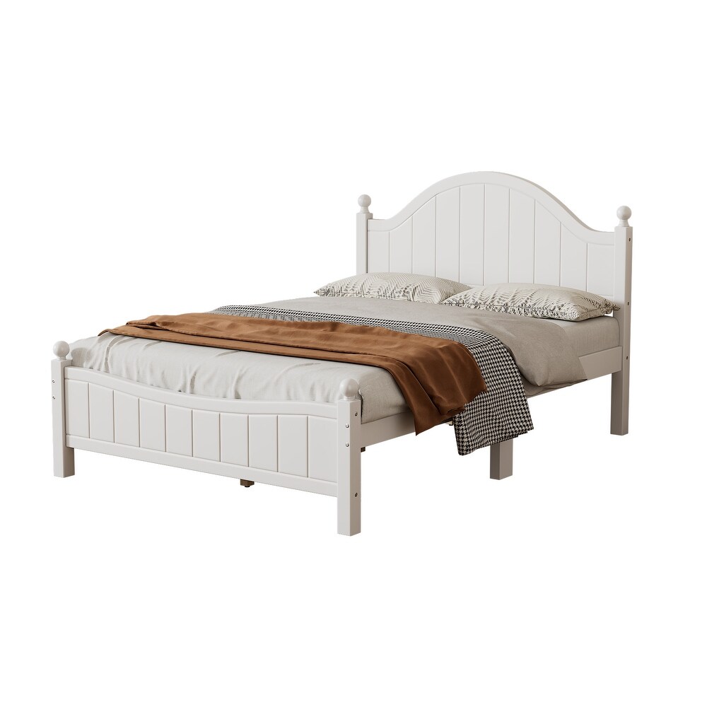 3 Pieces Bedroom Sets Full Size Wood Platform Bed with 2 Nightstands