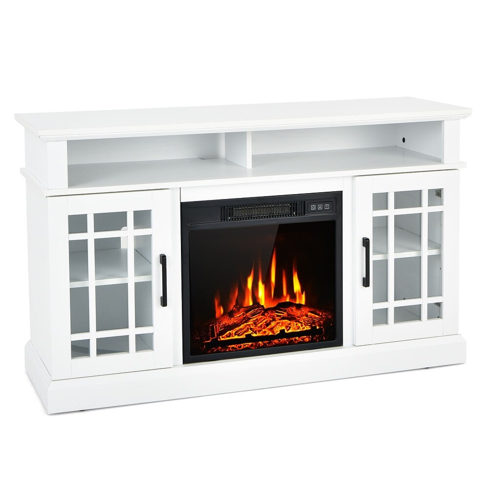 48 Inch Electric Fireplace TV Stand with Cabinets for TVs Up to 50 Inch   48\