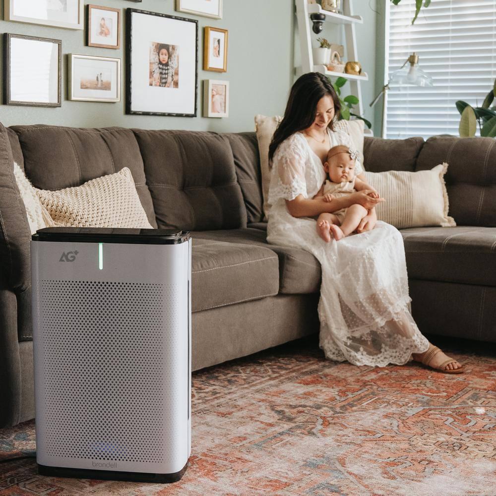 Brondell Pro Sanitizing HEPA Air Purifier with AG Technology for Virus Bacteria Allergens HEPA