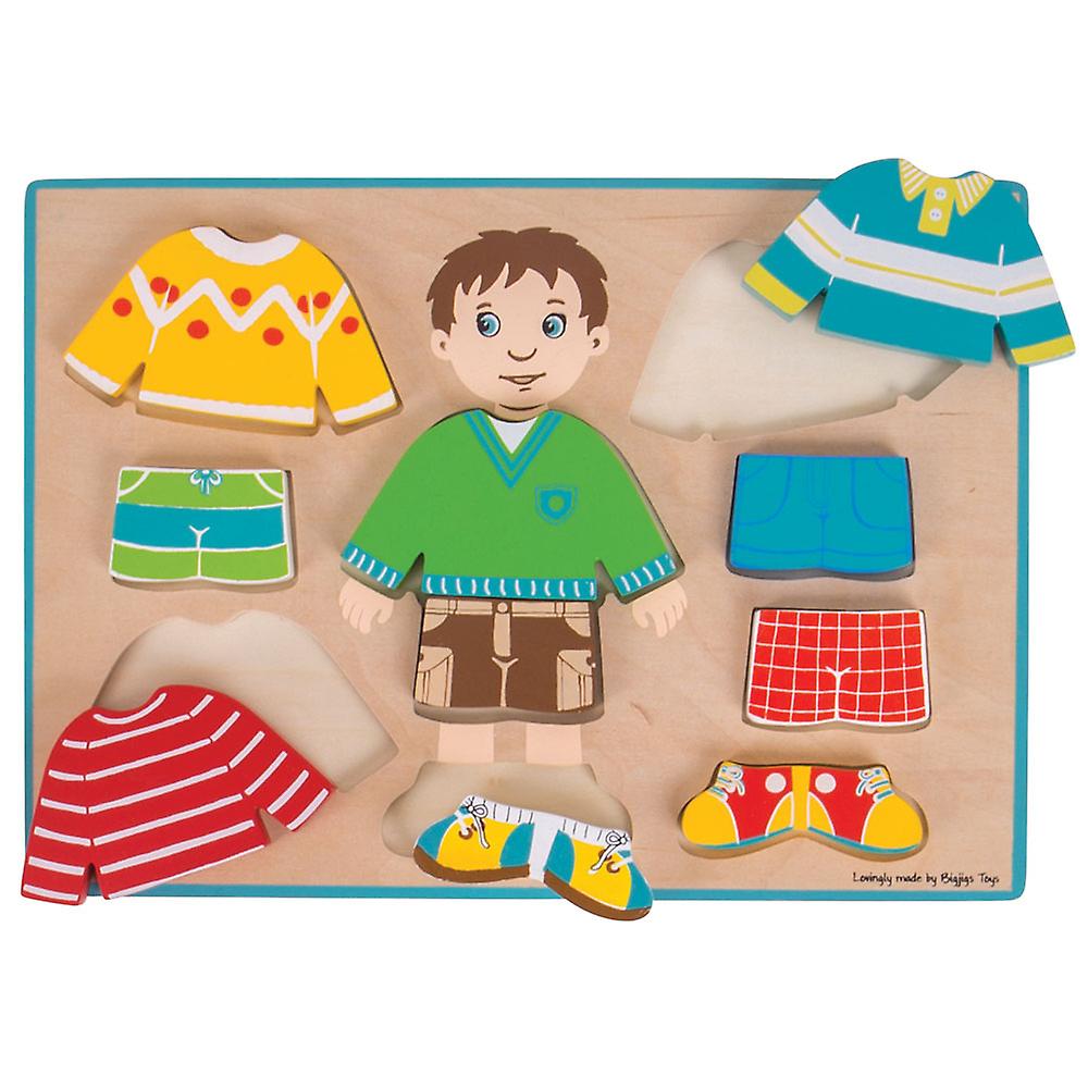 Bigjigs Toys Dressing Boy Puzzle Dress-Up Mix Match Chunky Jigsaw