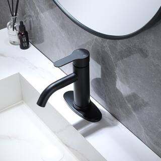 BWE Single Hole Single-Handle Bathroom Faucet in Matte Black A-96024-Black