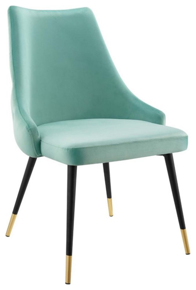 Pemberly Row 17.5 quotModern Velvet Performance Tufted Dining Side Chair in Green   Contemporary   Dining Chairs   by Homesquare  Houzz