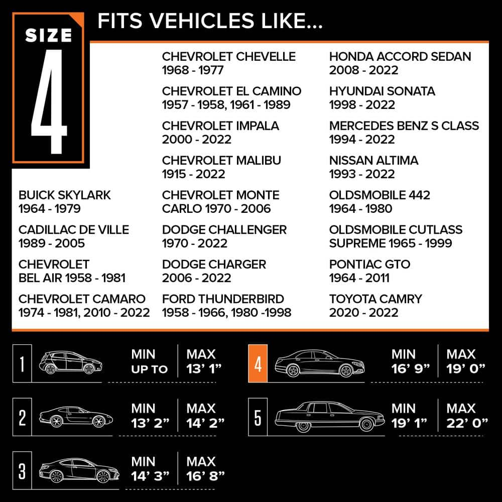 Budge Indoor Stretch 228 in. x 60 in. x 51 in. Size 4 Car Cover BSC-4