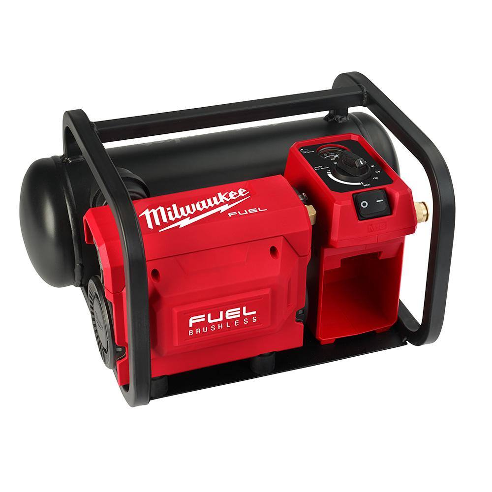 MW M18 FUEL 18-Volt Lithium-Ion Cordless 2 Gal. Compact Electric Quiet Air Compressor (Tool-Only) and Tinted Safety Glasses 2840-20-48-73-2015