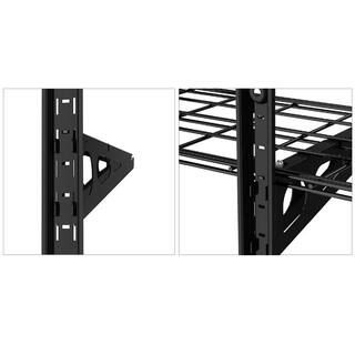 FLEXIMOUNTS 12 in. x 48 in. 3-Tier Adjustable Steel Garage Wall Shelf in Black WS14B-E