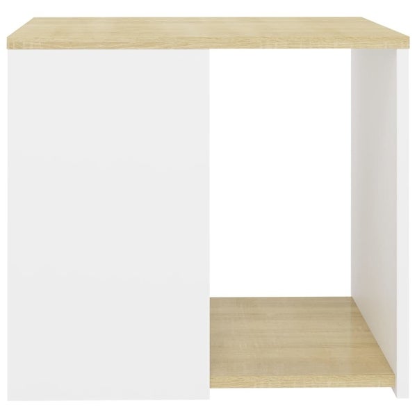 vidaXL Side Table Sonoma Oak and White 20