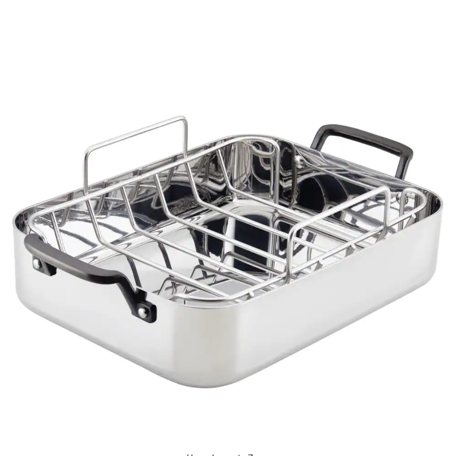 KitchenAid 5-PLY， 10.4 qt.， Polished， Stainless Steel， Induction， Roasting Pan with Rack