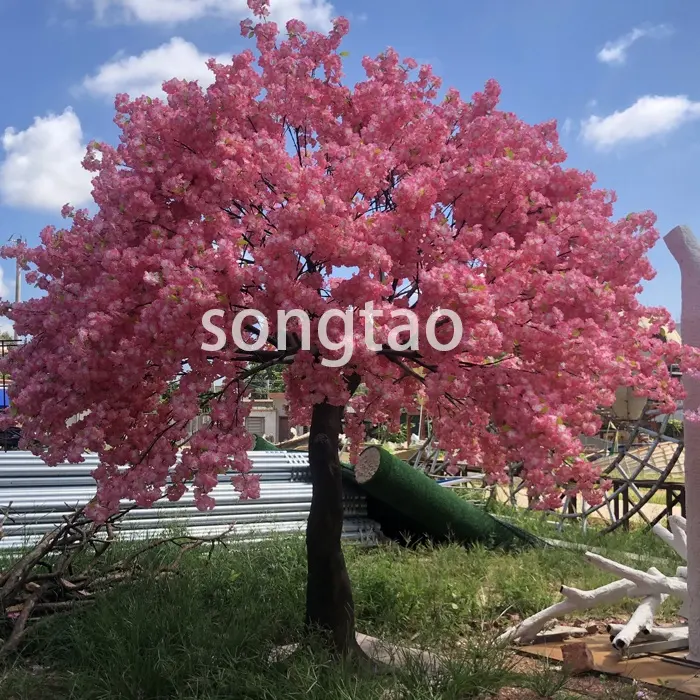 songtao Cherry Blossom Plants Trees Indoor Flower 3m Wedding Home Decoration Simulation Flower Tree