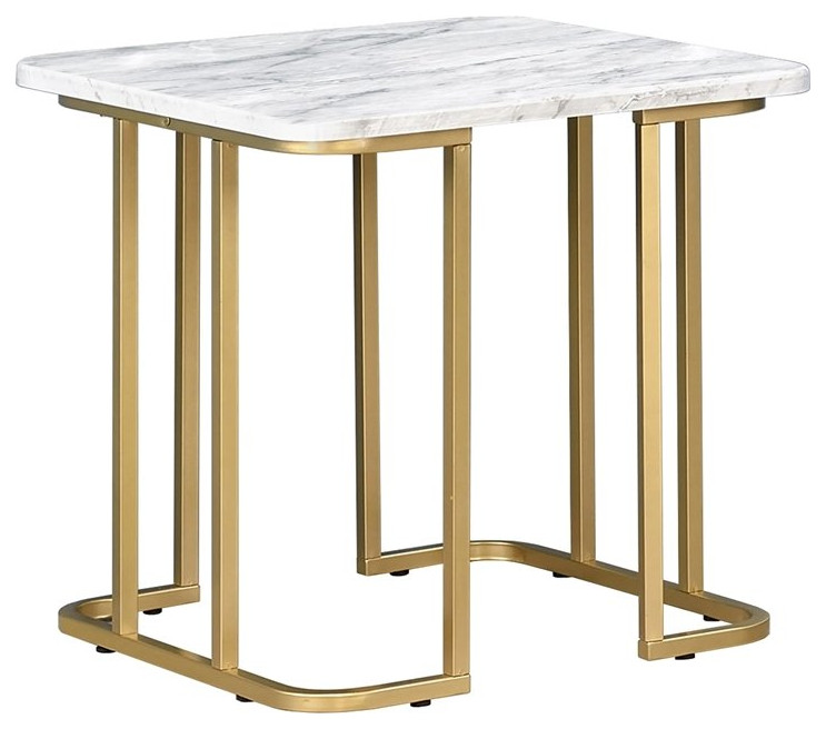 Furniture of America Clotten Metal 3 Piece Coffee Table Set in White   Contemporary   Coffee Table Sets   by Homesquare  Houzz