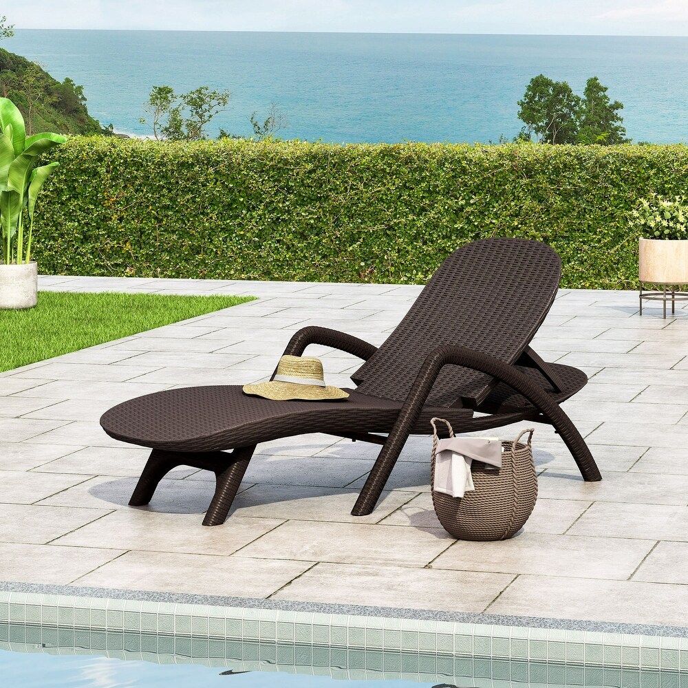 Outdoor Chaise Lounge  Dark Brown