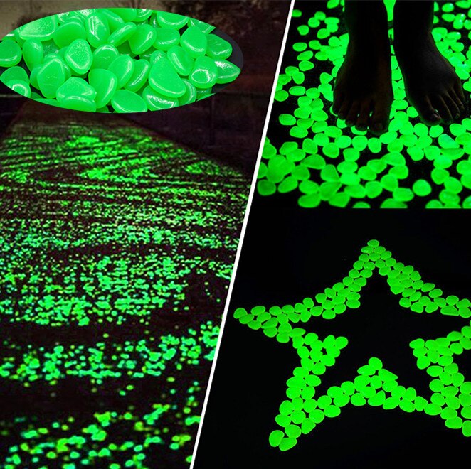 Willstar 300Pcs Luminous Stone Luminous Pebbles Stones Glow in The Dark Garden Pebbles Rocks for Home Outdoor Garden Décor