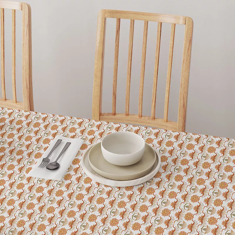 Square Tablecloth， 100% Cotton， 52x52， Floral 130