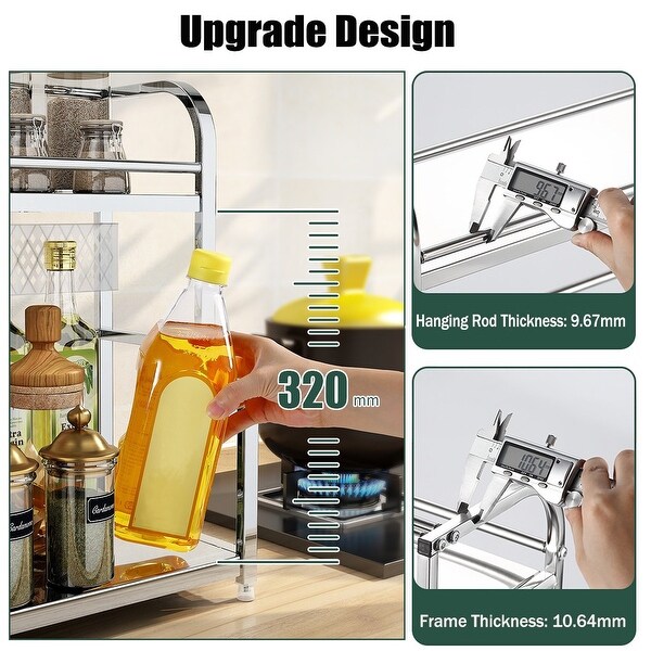 2 Tier Spice Rack Organizer Kitchen Rack Can Organizer