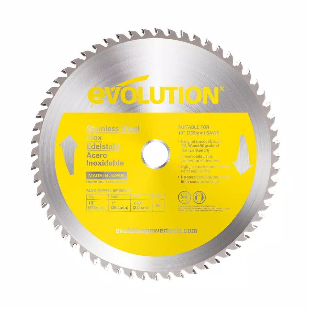 Evolution Power Tools 10 in. 66-Teeth Stainless-Steel Cutting Saw Blade and#8211; XDC Depot