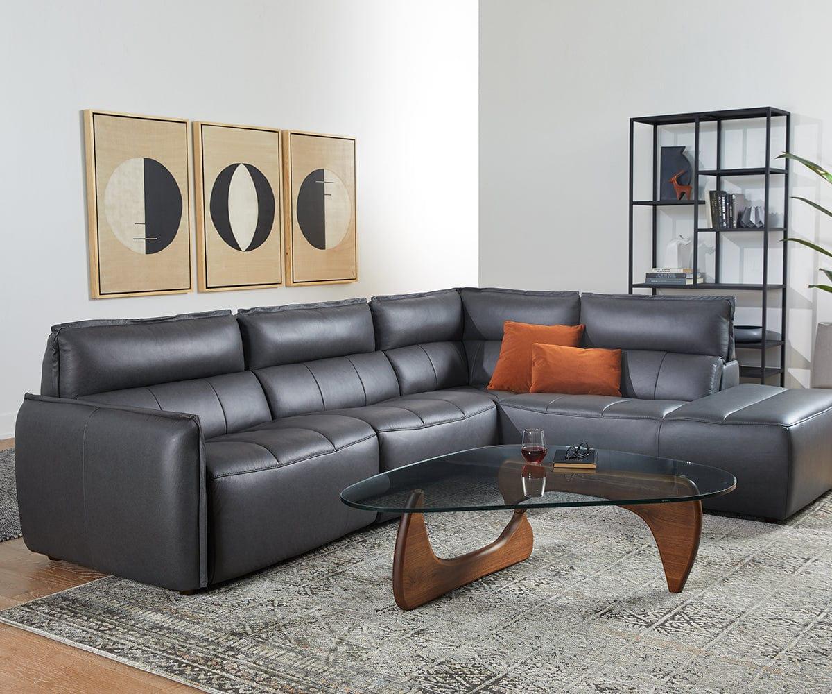 Carson Leather Power Reclining Sectional